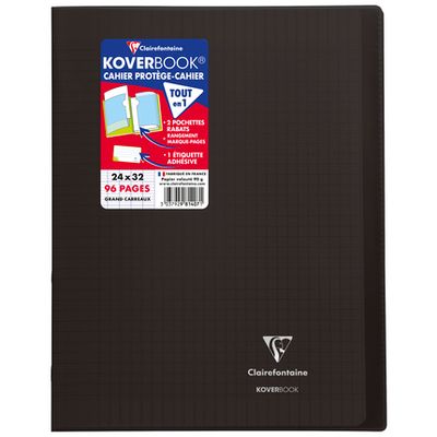 3037929814019-Clairefontaine Koverbook - Cahier polypro 24 x 32 cm - 96 pages - grands carreaux (Seyes) - disponible dans diff--8
