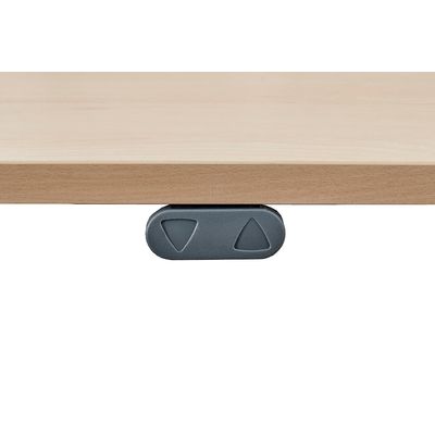 3253310159990-Bureau LEVEL - Bureau éléctrique - L140 - pied blanc - plateau Imitation hêtre--2