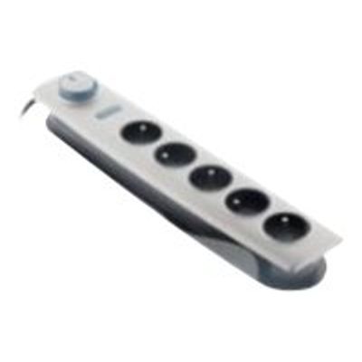 3415547600168-otio - Multiprise parafoudre 5 prises avec interrupteur - argent-Angle gauche-0