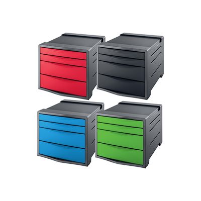 4049793026725-Esselte Vivida - Module de classement 4 tiroirs - disponible dans différentes couleurs-Angle droit-0