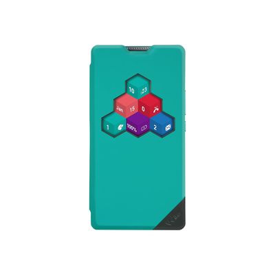 3700738112972-Wiko Smart folio WiCUBE - Protection à rabat pour smartphone - gris foncé, mélange de bleu et de -Avant-0