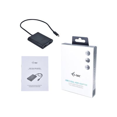 8595611702020-i-Tec - Adaptateur vidéo externe - USB-C 3.1 - 2 x HDMI - noir-Avant-3
