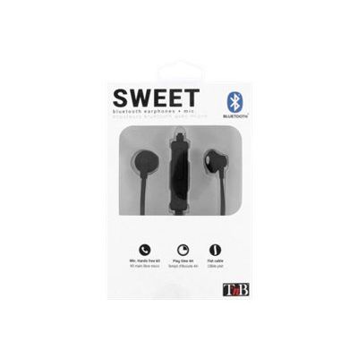 3303170098448-T'nB SWEET - Kit main libre - Ecouteurs filaire avec micro - intra-auriculaire - noir-Avant-3
