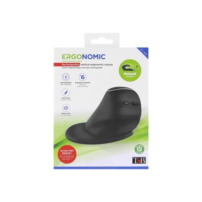 3303170096901-T'nB Ergo Line - souris sans fil ergonomique rechargeable - noir-Avant-4