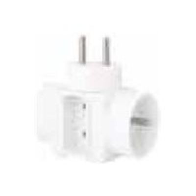 3700092250013-Wonday - Multiprise - Triplite - 2 prises 10/16A + 1 prise 6A - Blanc-Angle droit-0