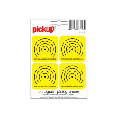 0400791422362-Pickup - Pictogramme - Surveillance électronique - 4 autocollants de 50 mm-Avant-0