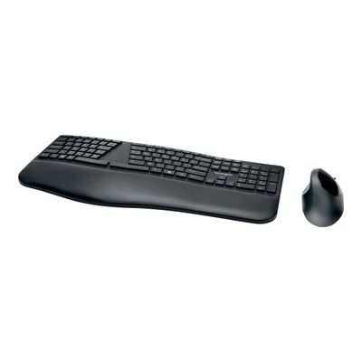 5028252602730-Kensington Pro Fit Ergo - Ensemble clavier et souris sans fil - Azerty - noir-Angle droit-0