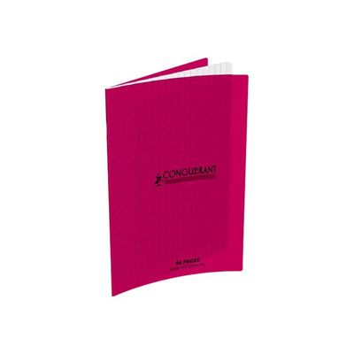 3020120001890-Conquérant Classique - Cahier polypro 17 x 22 cm - 96 pages - grands carreaux (Seyes) - ro-Angle gauche-0