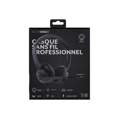 3303170111154-T'nB ACTIV 1000X - Casque sans fil avec micro - bluetooth - noir-Avant-3