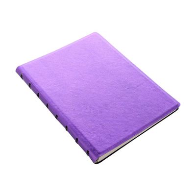 5015142284817-Filofax Saffiano - Carnet de notes à spirale A5 - violet métallique-Angle gauche-1