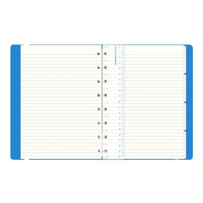 5015142283940-Filofax Saffiano - Carnet de notes à spirale A5 - bleu fluo-Avant-1