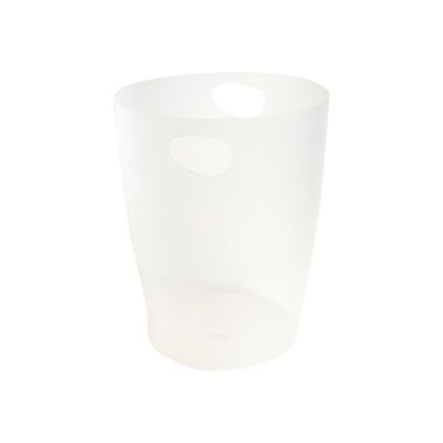 9002493037083-Exacompta Ecobin - Corbeille à papier 15L - blanc glacé translucide-Angle droit-0
