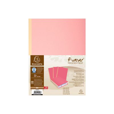 3288587701030-Exacompta Forever - 10 Paquets de 25 Chemises dos toilé - 320 gr - rose-Avant-1
