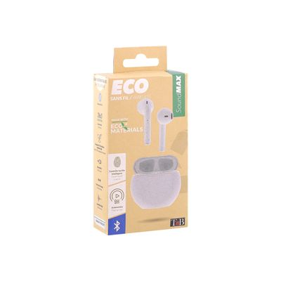 3303170108048-T'nB ECO - Kit main libre - écouteur sans fil bluetooth - blanc-Angle gauche-4