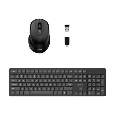 3567049009045-PORT Connect - Ensemble clavier et souris sans fil - Azerty-Avant-0