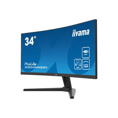 4948570118700-iiyama ProLite XCB3494WQSN-B1 - écran LED 34" - incurvé - HDR-Angle droit-3