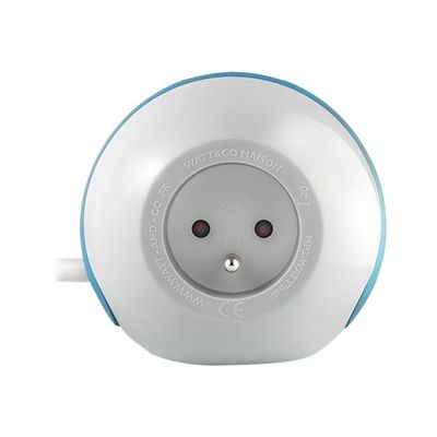 3760110683636-WATT & CO WATTBALL - Multiprise 3 prises - 2 prises 16A + 1 prise 6A + 2 USB - blanc/bleu-Avant-0