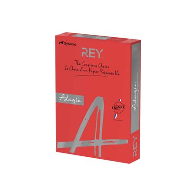 3368220089685-Rey Adagio - Papier couleur - A4 (210 x 297 mm) - 160 g/m² - Ramette de 250 feuilles - roug-Angle droit-0