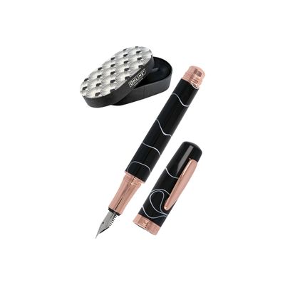 4014421440334-Online Bohemian Art - Stylo plume - noir/rose - pointe moyenne-Angle gauche-0