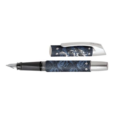 4014421611680-ONLINE YOUNG.LINE Campus Best Writer Denim Dragon - Stylo plume - bleu-Angle gauche-1