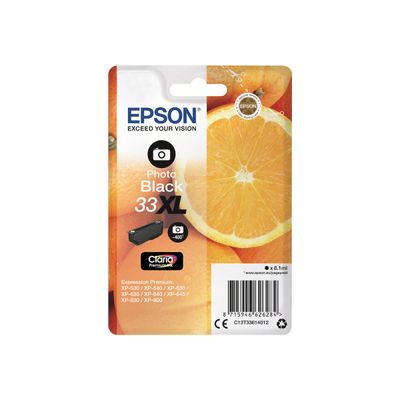 8715946626284-Epson 33XL Oranges - noir photo - cartouche d'encre originale-Avant-0
