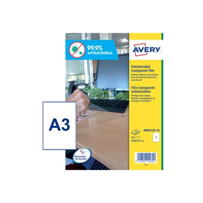 5014702142840-Avery - 10 Films Antimicrobiens - A3 (400x277mm) - adhésif amovible-Avant-2