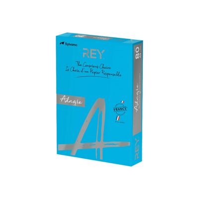 3368220089692-Rey Adagio - Papier couleur - A4 (210 x 297 mm) - 160 g/m² - Ramette de 250 feuilles - bleu-Angle droit-0