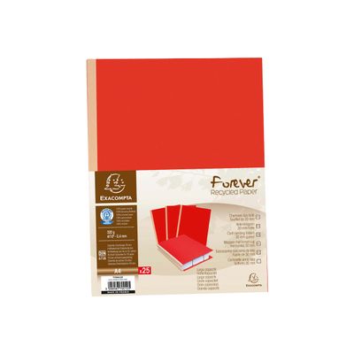 3288587701122-Exacompta Forever - 10 Paquets de 25 Chemises dos toilé - 320 gr - rouge-Avant-1