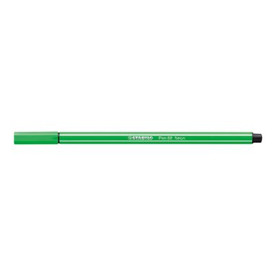 4006381121071-STABILO Pen 68 - Feutre pointe moyenne - vert fluo-Angle gauche-2