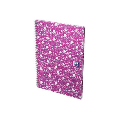 3020120113319-Oxford Floral - Carnet de notes à spirale - A5 - 120 pages - petits carreaux-Angle droit-4