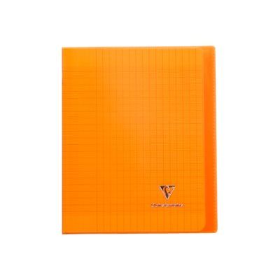 3037929514094-Clairefontaine Koverbook - Cahier polypro 17 x 22 cm - 96 pages - grands carreaux (Seyes) - orange-Avant-0