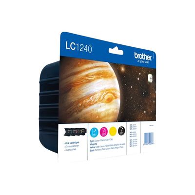 5014047562396-Brother LC1240 - Pack de 4 - noir, cyan, magenta, jaune - cartouche d'encre originale-Angle gauche-4