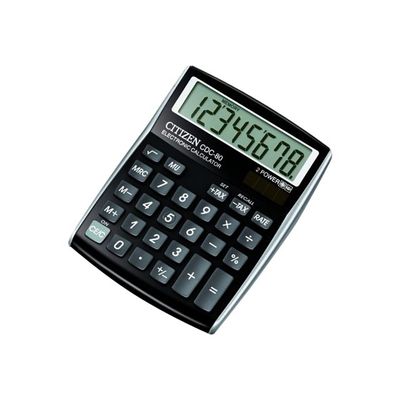4562195133087-Calculatrice de bureau Citizen CDC-80 - 8 chiffres - alimentation batterie et solaire - noir-Angle droit-0