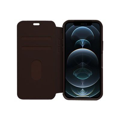 0840104215883-OtterBox Strada Series Folio - porte folio en cuir pour iPhone 12, 12 Pro - marron-Avant-4