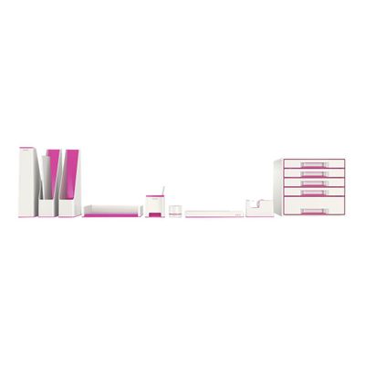 4002432113590-Leitz WOW Dual Colour - Corbeille à courrier blanc/rose -Avant-3
