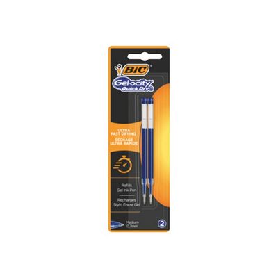 3086123543546-BIC Gelocity QuickDry - Pack de 2 recharges pour stylo gel - bleu-Avant-1