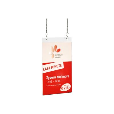 4004360982651-Sigel - Porte-affiche A4 à suspendre - montable au mur - 2 trous-Angle gauche-0