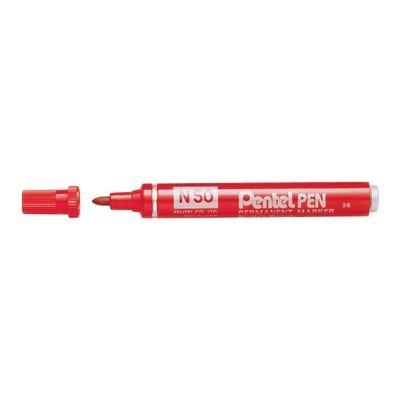 4902506077998-Pentel PEN N50 - Marqueur permanent - pointe ogive - rouge-Avant-0