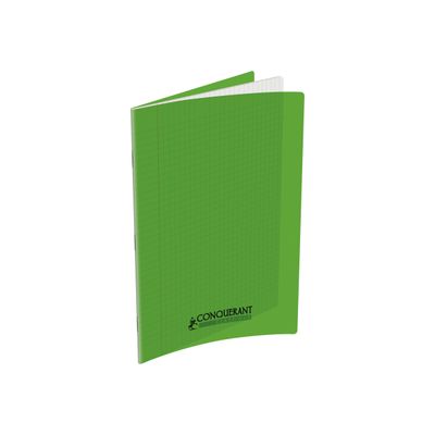 3020121206942-Conquérant Classique - Cahier polypro A4 (21x29,7cm) - 96 pages - grands carreaux (Seyes) -Angle gauche-0