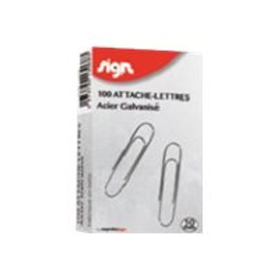 3173740130683-Sign - 100 Trombones attache-lettres géants - 50 mm - acier nickelé-Angle gauche-1