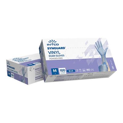 6973069772024-Intco Synguard - Boîte de 100 gants en vinyle - non poudré - jetables - taille M-Angle gauche-0