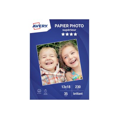 4004182161784-Avery - Papier Photo brillant - 13 x 18 cm - 230 g/m² - impression jet d'encre - 35 feuilles-Avant-0