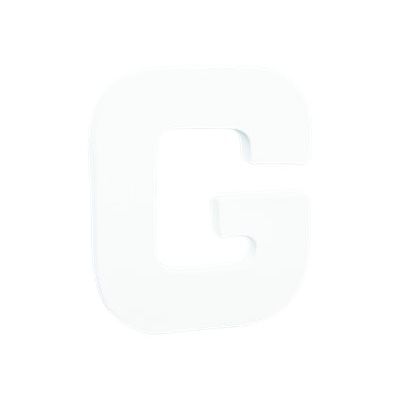 3609510007362-Décopatch - Lettre de décoration - G - petit - 12 cm - blanc - papier mâché-Angle gauche-0