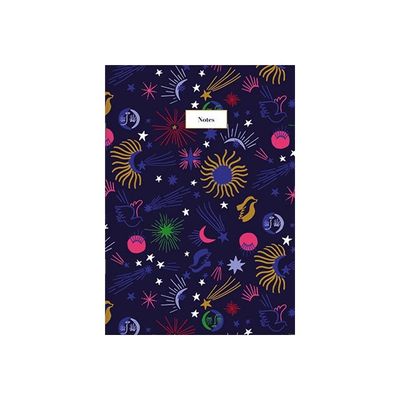 3700572763637-Kiub - Carnet de notes A5 - bonne étoile motifs bleu-Avant-0