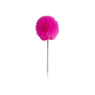 3108726758346-Oberthur - Stylo à bille avec gros pompon rose-Avant-0