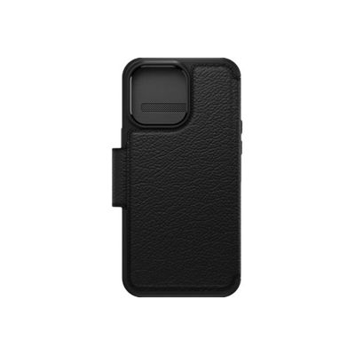 0840262381888-OtterBox Strada Series ProPack Packaging - étui folio en cuir pour iPhone 14 Pro Max - noir-Avant-0