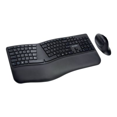 5028252602730-Kensington Pro Fit Ergo - Ensemble clavier et souris sans fil - Azerty - noir-Angle gauche-2