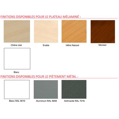 2012349455227-Bureau EVIDENCE - 120 cm - Pieds blancs - Plateau imitation hêtre--0
