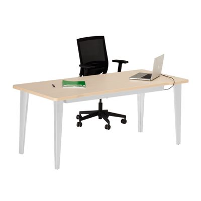 2012349455548-Bureau EVIDENCE - 80 cm - Pieds aluminium - Plateau blanc--0