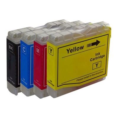 3700654296794-Cartouche compatible Brother LC985 - pack de 4 - noir, jaune, cyan, magenta - Switch -Angle gauche-0